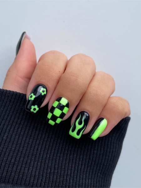 Bethany Mann Black And Green Mix N Match