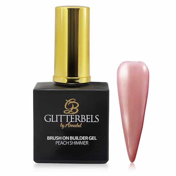 Glitterbels brush on builder gel peach shimmer