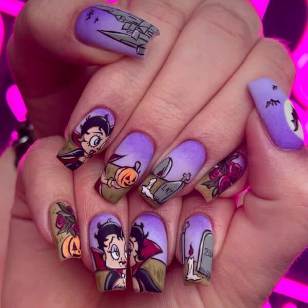 Vampire betty boop nails
