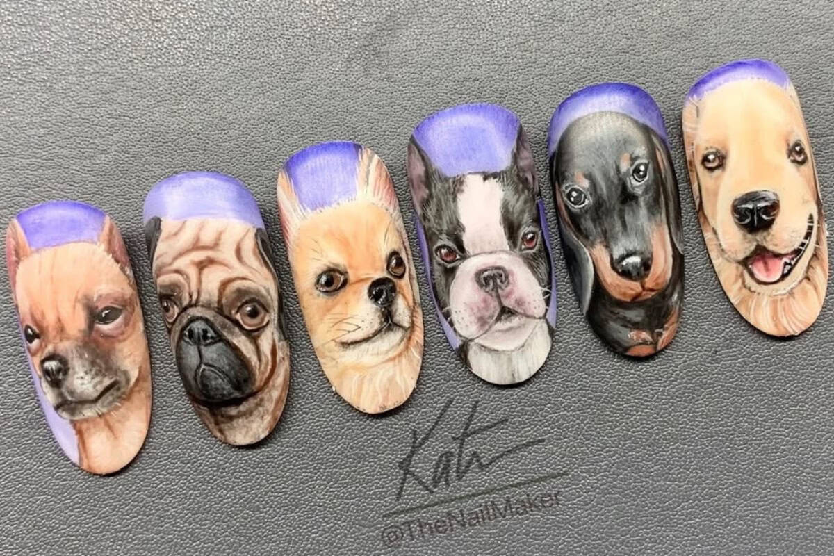 Dog nail art portraits @thenailmaker