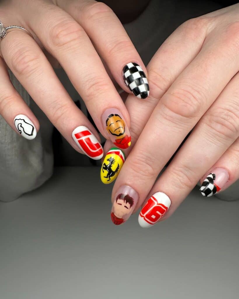 Formula 1 Ferrari nails @allybnails