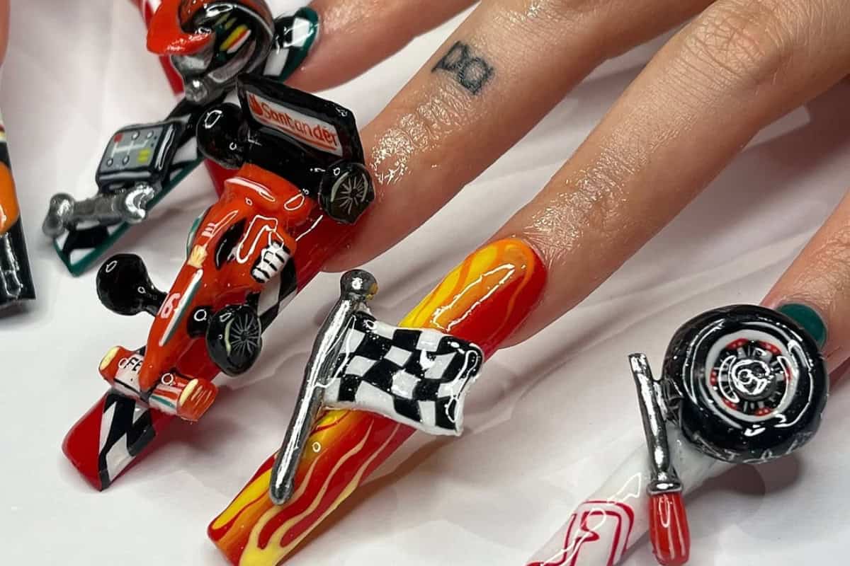 Formula 1 3d nail art @nailsbylisak