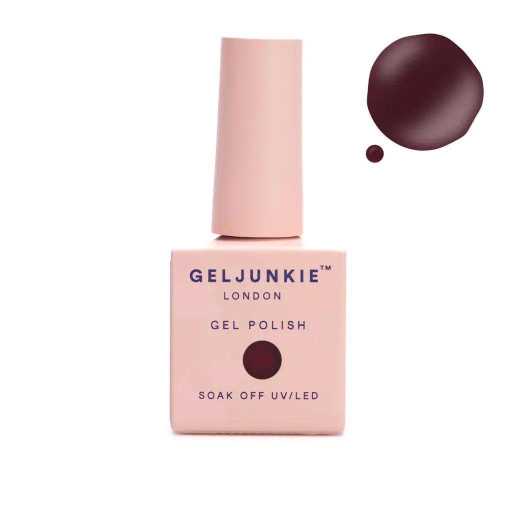 Geljunkie gel polish in merry cherry, www.geljunkie.co.uk