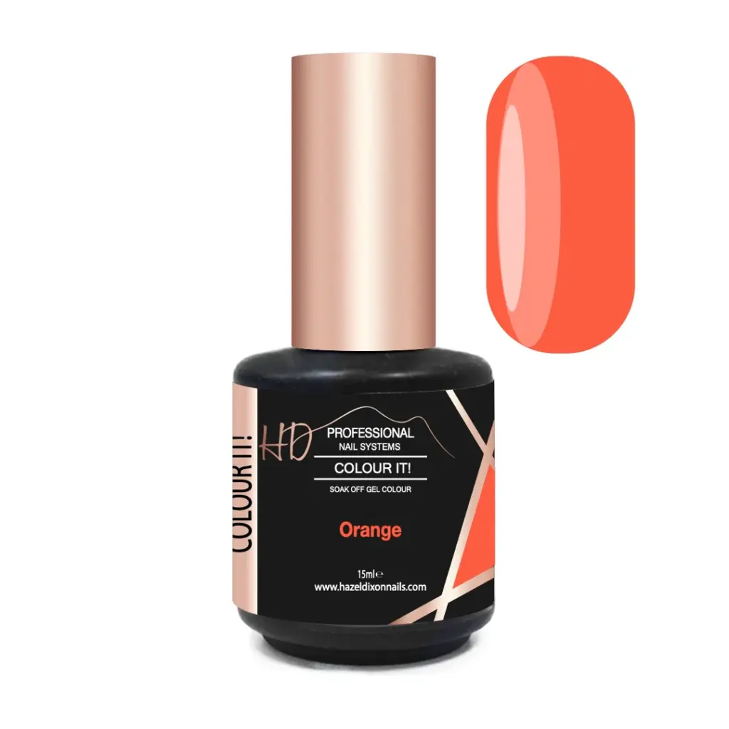HD Professional Nail Systems Colour It! Gel Colour in Orange, www.hazeldixonnails.com