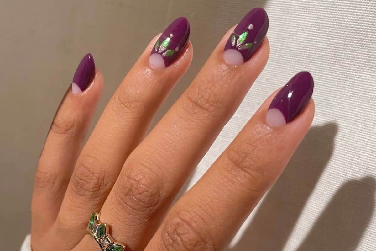 Plum nail design, image courtesy of Instagram.com/press_reset_nails