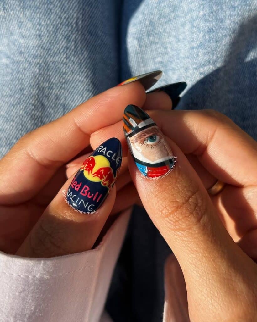Formula 1 Red Bull Racing nails @phoebesummernails