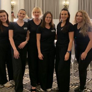 Sophia Stylianou & nail team for Paul Costelloe LFW x Mii Cosmetics