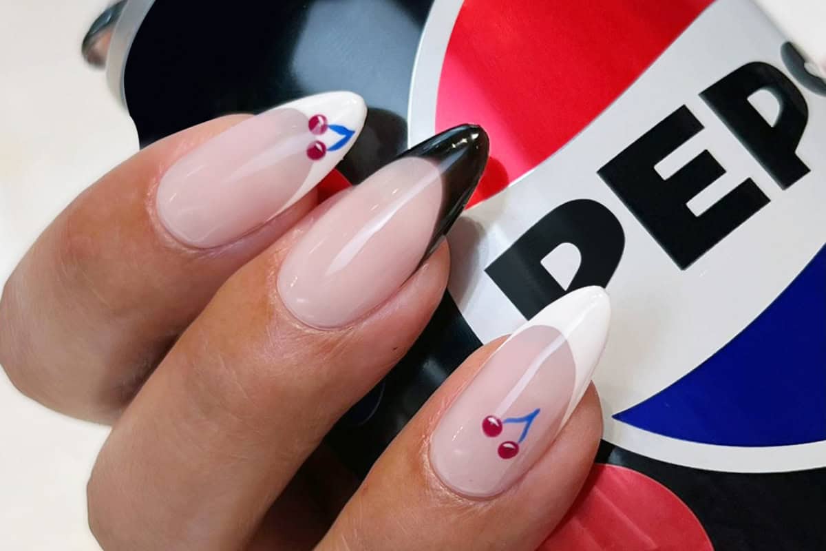 Townhouse x pepsi max cherry nail make up collab