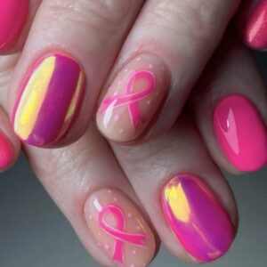 Breast cancer awareness month nails emilia rose beauty