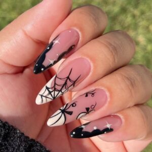 Halloween french tip nails