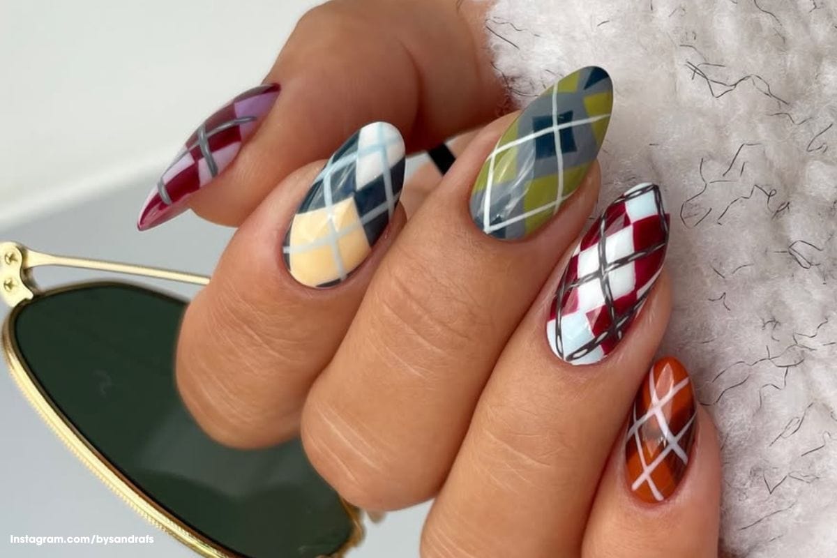 Argyle nails argyll nail art lead bysandrafs