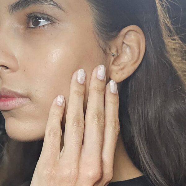 Rebecca Orme Pauline Dujancourt AW26 LFW model nails